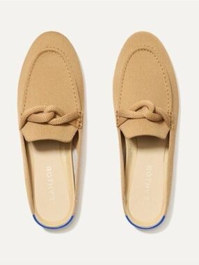 Rothy's The Loafer Mule Wren Birdseye Slip On Tan Kinit Flats